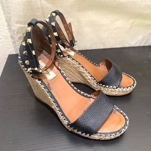 Valentino Rockstud Espadrille Wedge 37